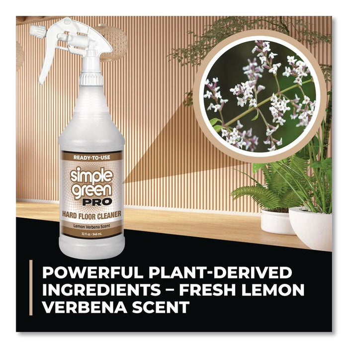 Pro Hard Floor Cleaner, Lemon Verbena Scent, 32 oz Spray Bottle, 12/Carton