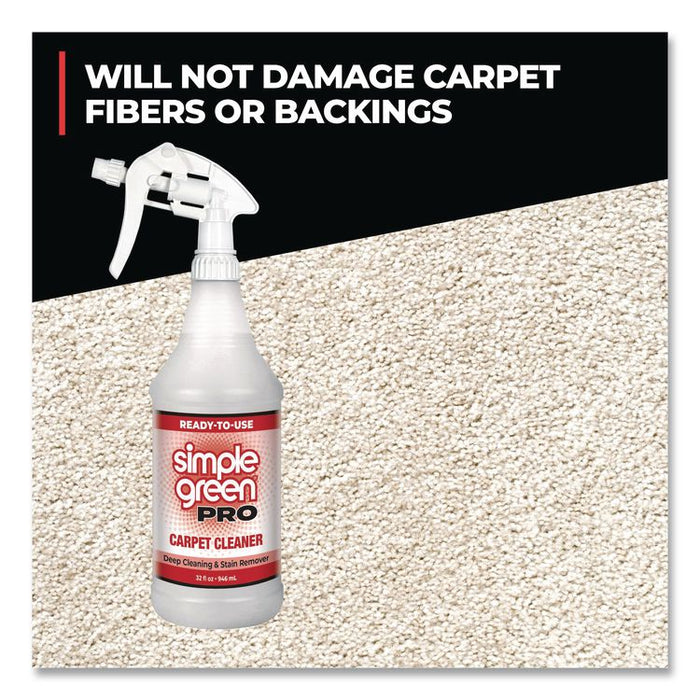 Pro Carpet Cleaner Ready-To-Use, Unscented, 32 oz Spray Bottle, 12/Carton