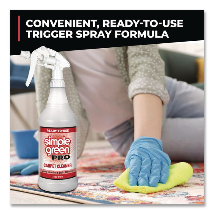 Pro Carpet Cleaner Ready-To-Use, Unscented, 32 oz Spray Bottle, 12/Carton