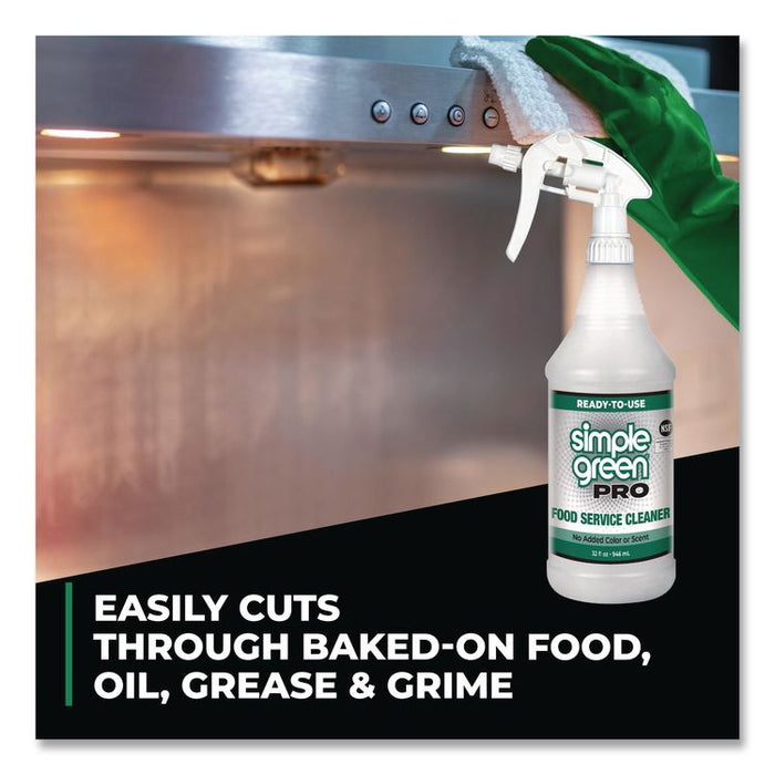 Pro Food Service Cleaner Ready-To-Use, 32 oz Spray Bottle, 12/Carton
