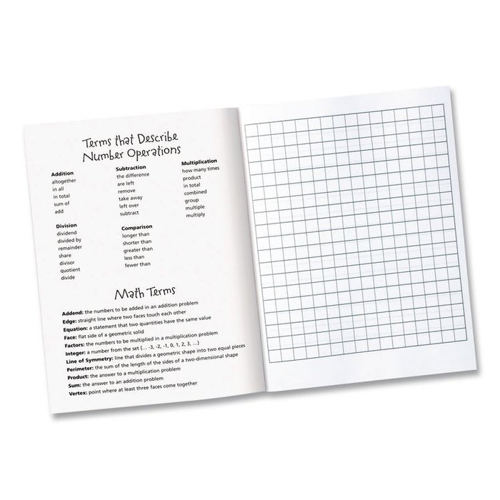 Math Journal, Graph Ruled/College Ruled, Green Cover, (64) 9 x 7 Sheets, 10 Journals