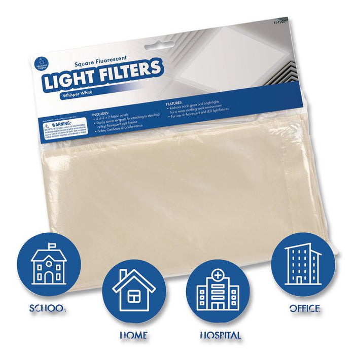 Fluorescent Light Filter Covers, Square, 2 ft x 2 ft, Whisper White, 4 Covers