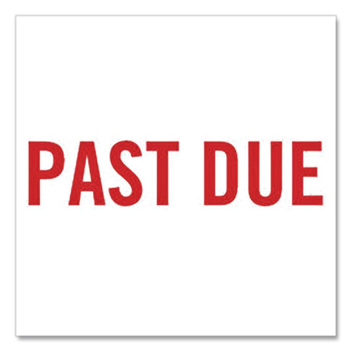 Pre-Inked Message Stamp, PAST DUE, 1.63" x 0.38", Red Ink