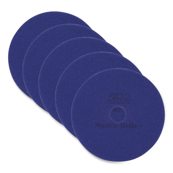 Clean and Shine Pad, 13" Diameter, Brown/Yellow, 5/Carton