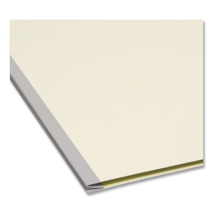 Recycled Pressboard Fastener Folders, 2/5 Tab: R of C, Expands 1", 2 SafeSHIELD Fasteners, Letter Size, Gray-Green, 25/Box