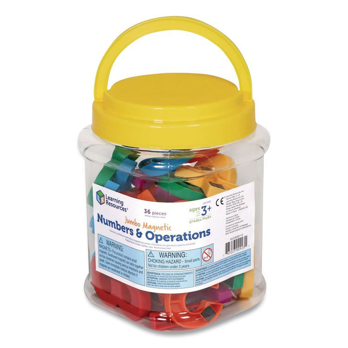 Jumbo Magnetic Numbers and Operations, Assorted Colors, 36 Pieces