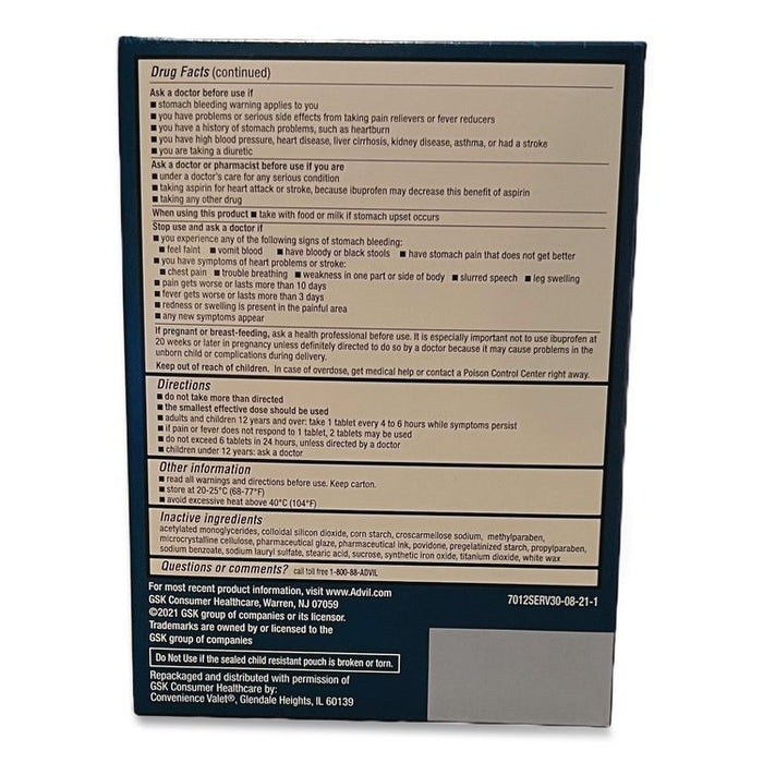 Ibuprofen Tablets Refill Packs, Two-Pack, 30/Box