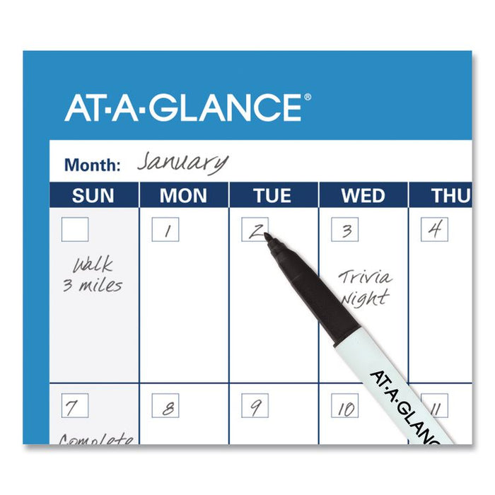 90/120-Day Undated Horizontal Erasable Wall Planner, 36 x 24, White/Blue Sheets, Undated
