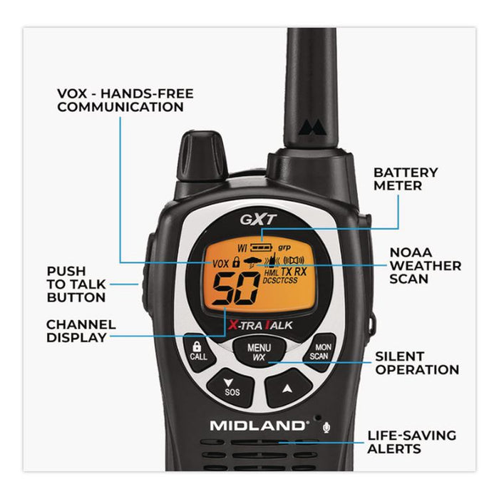 GXT1000VP4 Two-Way Radio, 2 Radios, 50 Channels