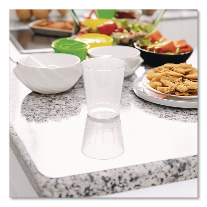 Comet Plastic Tumbler, Tall, 8 oz, Clear, 25/Pack, 20 Packs/Carton