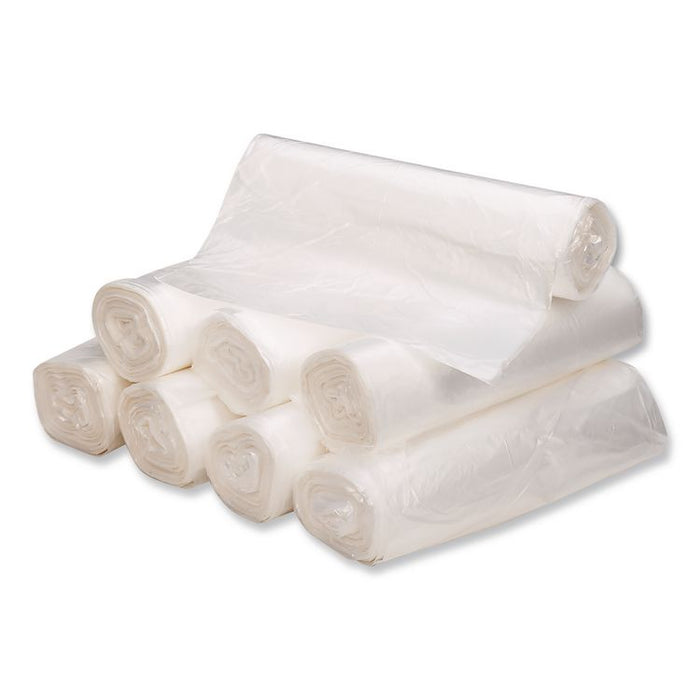 Can Liners, 16 gal, 8 mic, 24" x 33", Natural, 50 Bags/Roll, 20 Rolls/Carton