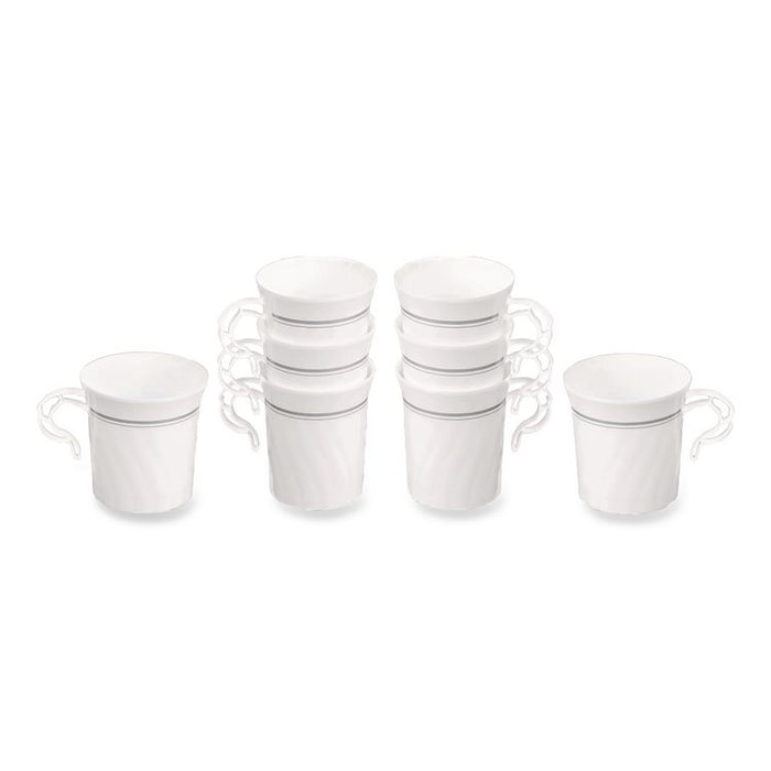 Classicware Plastic Coffee Mugs, 8 oz, White, 8/Pack, 24 Packs/Carton