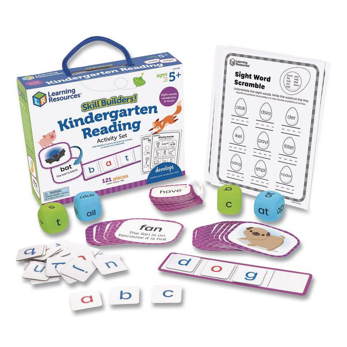 Skill Builders! Kindergarten Reading Activity Set, Grades K to 1, 121 Pieces