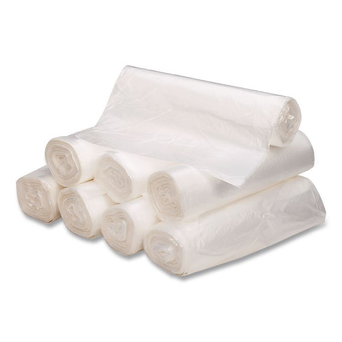 Waste Can Liners, 56 gal, 14 mic, 43" x 46", Natural, 20 Bags/Roll, 10 Rolls/Carton