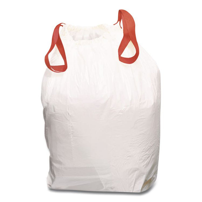 Drawstring Kitchen Bags, 13 gal, 24" x 27.4", White, 50 Bags/Box, 6 Boxes/Carton