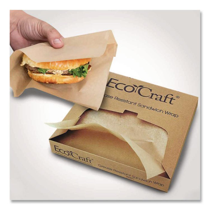 EcoCraft Grease-Resistant Paper Wraps and Liners, 15 x 16, Natural, 1,000/Box, 3 Boxes/Carton