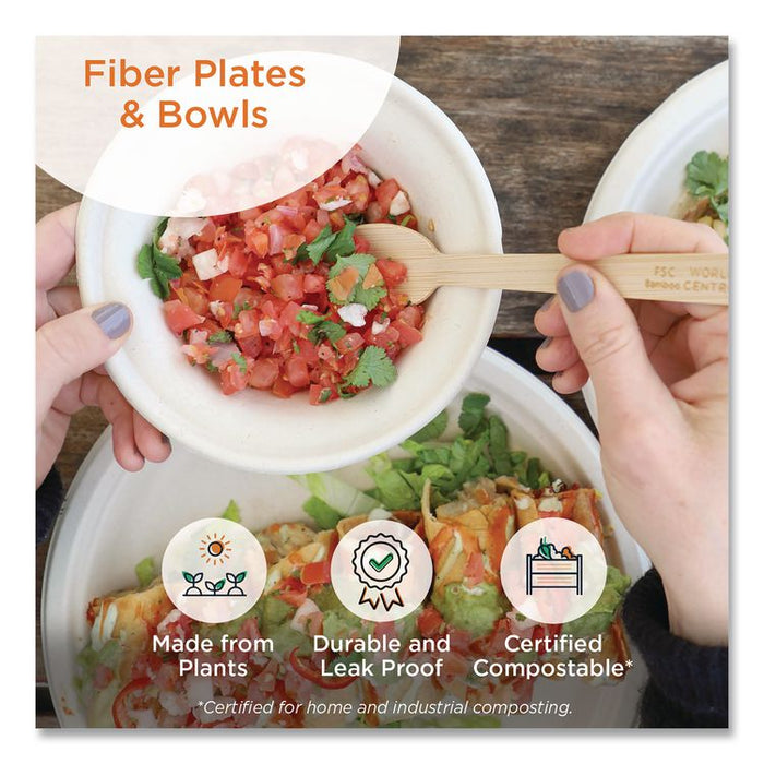 Fiber Bowls, 6 oz, 3.5 x 3.5 x 2, Natural, Paper, 1,000/Carton