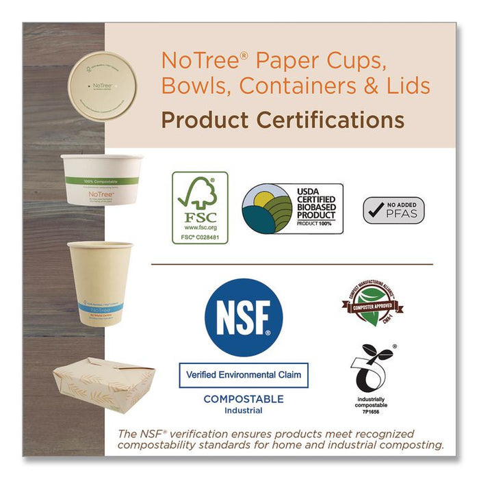 No Tree Rectangular Containers, 16 oz, 4.7 x 6.8 x 1.6, Natural, Sugarcane, 300/Carton