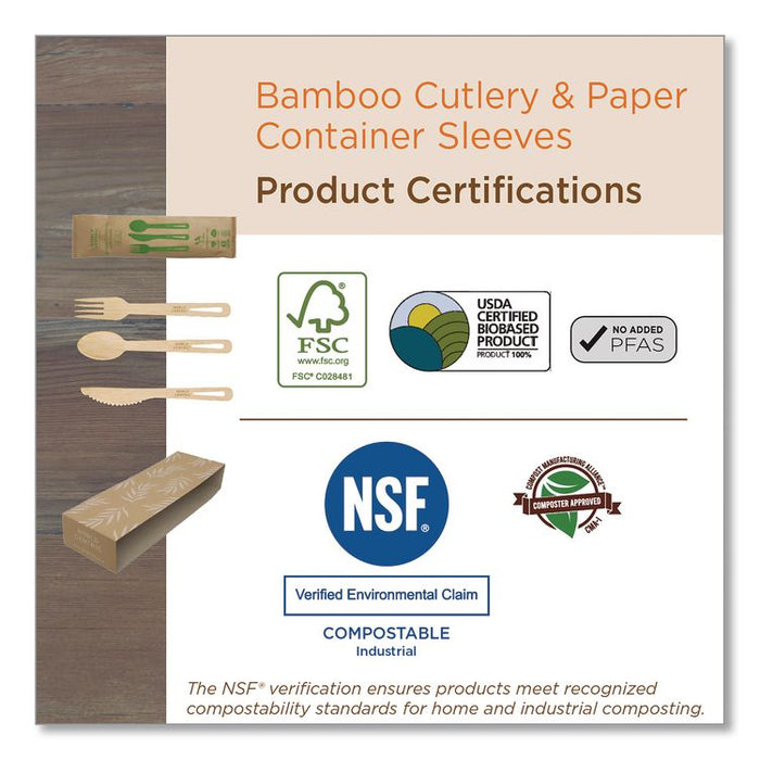Bamboo Cutlery, Spoon, Paper, Natural, 750/Carton
