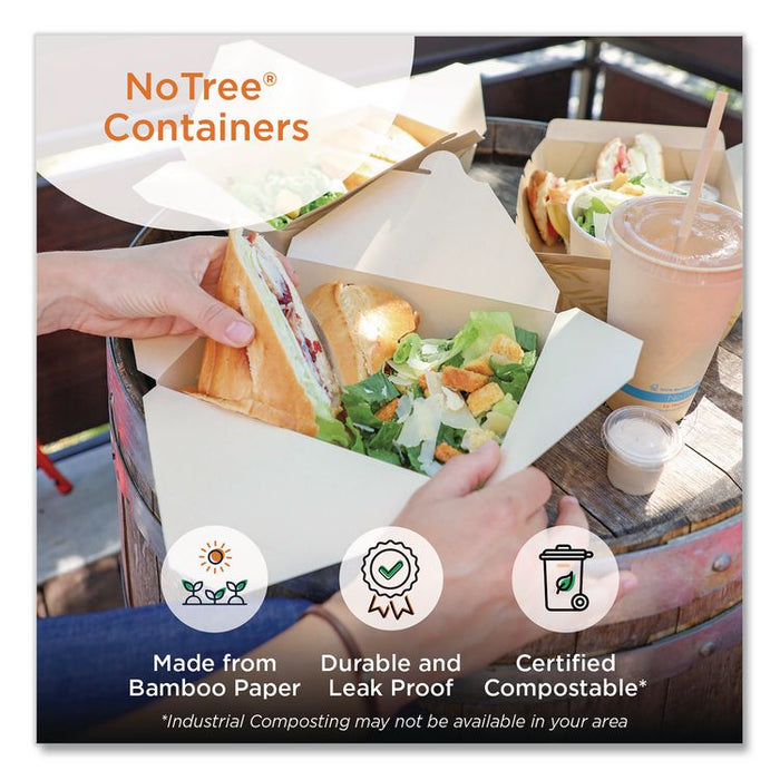 No Tree Folded Takeout Containers, 26 oz, 4.2 x 5.2 x 2.5, Natural, Sugarcane, 450/Carton