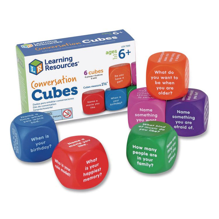 Conversation Cubes, Ages 6 and Up, Assorted Colors, 6 Pieces