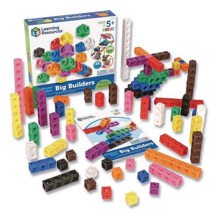 MathLink Cubes Big Builders, Grades 1 to 4, 200 Pieces