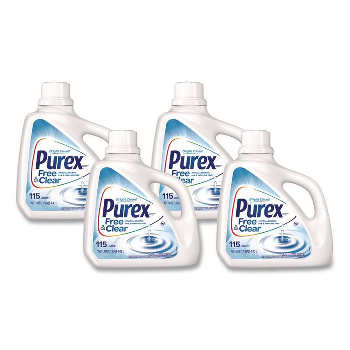 Free and Clear Liquid HE Laundry Detergent, Unscented, 150 oz Bottle, 4/Carton