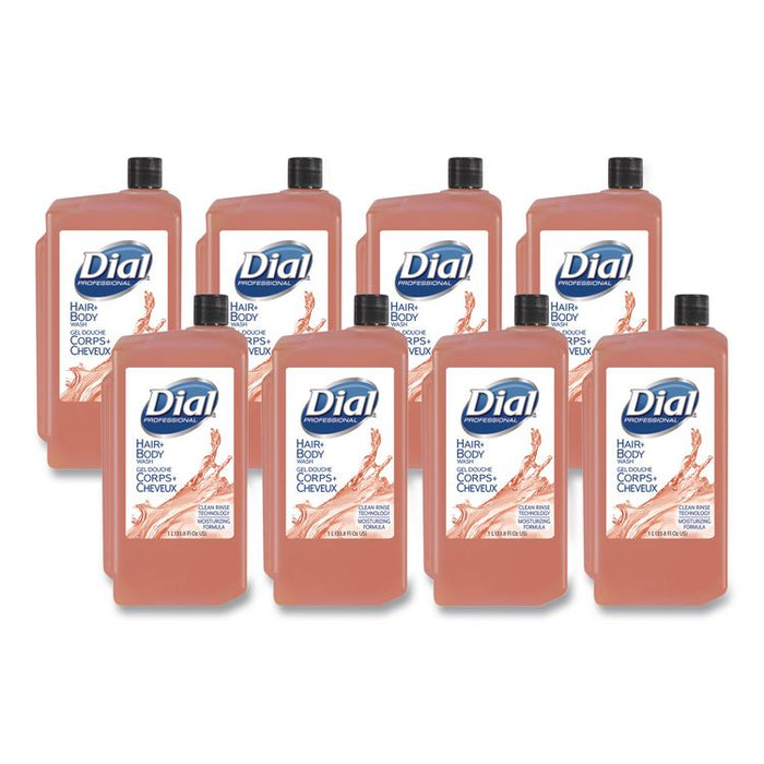 Hair + Body Wash Refill for 1 L Liquid Dispenser, Neutral Scent, 1 L, 8/Carton