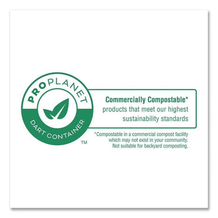 Compostable Molded Fiber Dinnerware, ProPlanet Seal, 3-Compartment Plate, 9" dia, Natural, 500/Carton