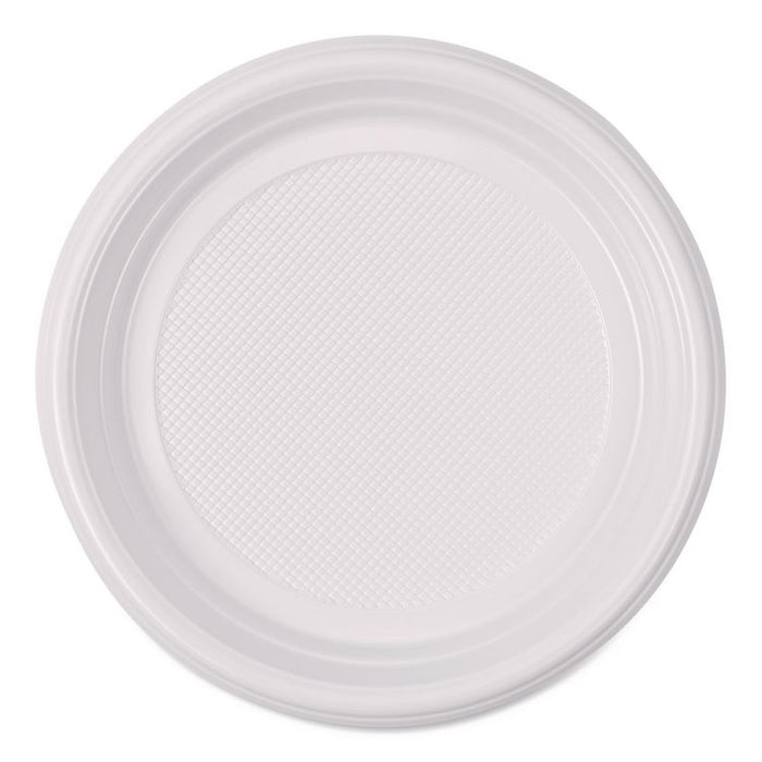 Hi-Impact Plastic Dinnerware, Plate, 6" dia, White, 1,000/Carton