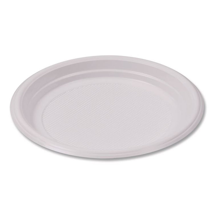 Hi-Impact Plastic Dinnerware, Plate, 6" dia, White, 1,000/Carton