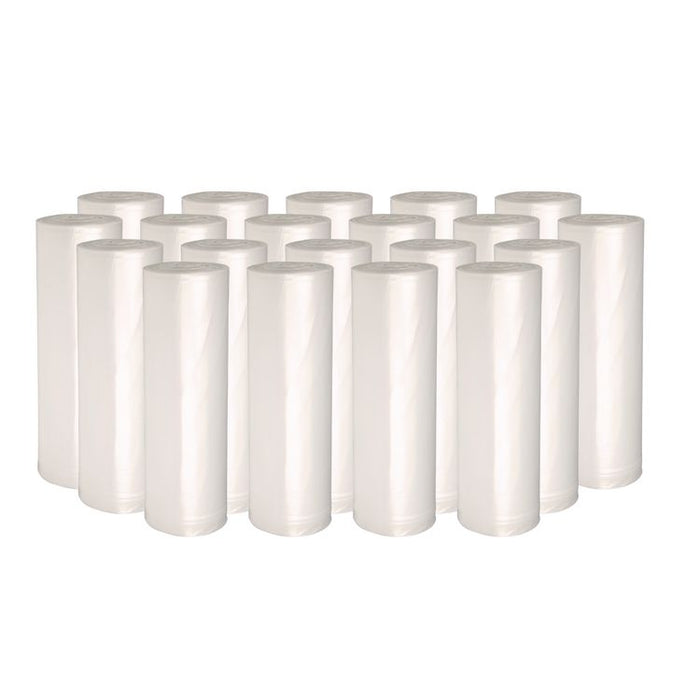 High-Density Can Liners, 30 gal, 8 mic, 30" x 36", Natural, Perforated Roll, 25 Bags/Roll, 20 Rolls/Carton