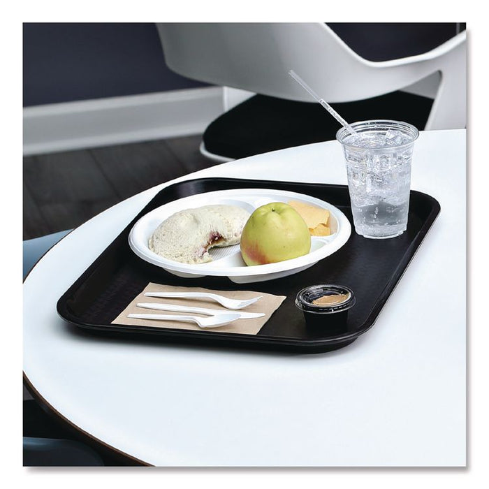Four-Piece Cutlery Kit, Mediumweight, Fork/Knife/Napkin/Spoon, Plastic, White, 250/Carton