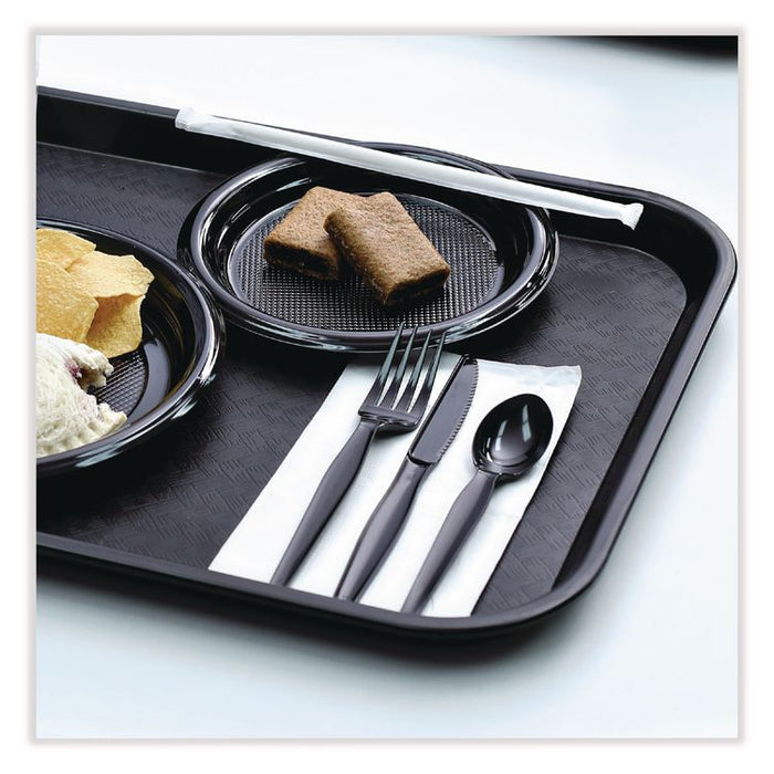 Heavyweight Wrapped Polypropylene Cutlery, Knife, Plastic, Black, 1,000/Carton