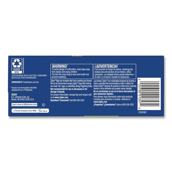 Resealable Sandwich Bags, 6.5" x 5.88", Clear, 90/Pack