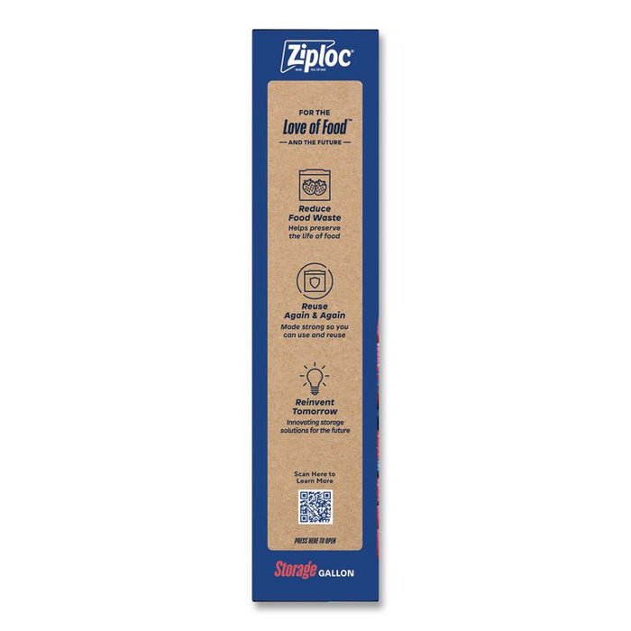 Double Zipper Storage Bags, Triple System Seal, Gallon, 9.6" x 12.1", Clear, 22 Bags/Box, 12 Boxes/Carton