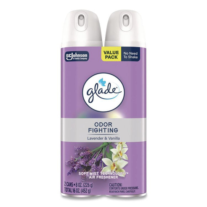 Air Freshener, Lavender and Vanilla, 8.3 oz Aerosol Spray, 2/Pack, 3 Packs/Carton
