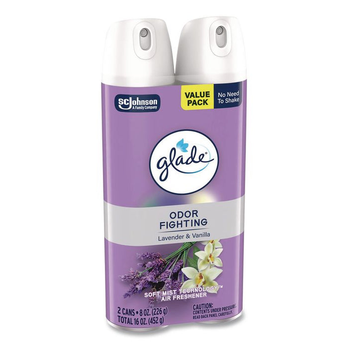Air Freshener, Lavender and Vanilla, 8.3 oz Aerosol Spray, 2/Pack, 3 Packs/Carton