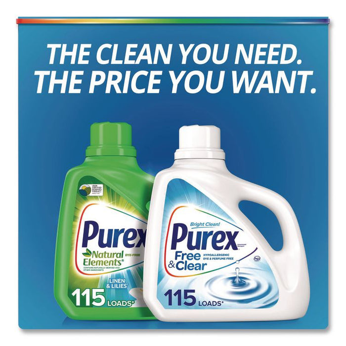 Free and Clear Liquid HE Laundry Detergent, Unscented, 57 Loads, 75 oz Bottle, 6/Carton