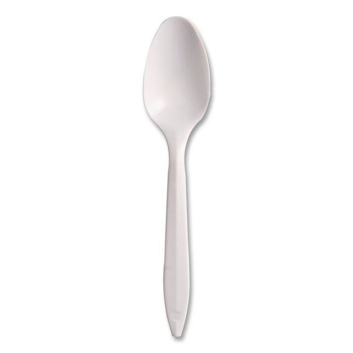 Style Setter Medium Weight Polypropylene Cutlery, Teaspoon, Plastic, White, 1,000/Carton