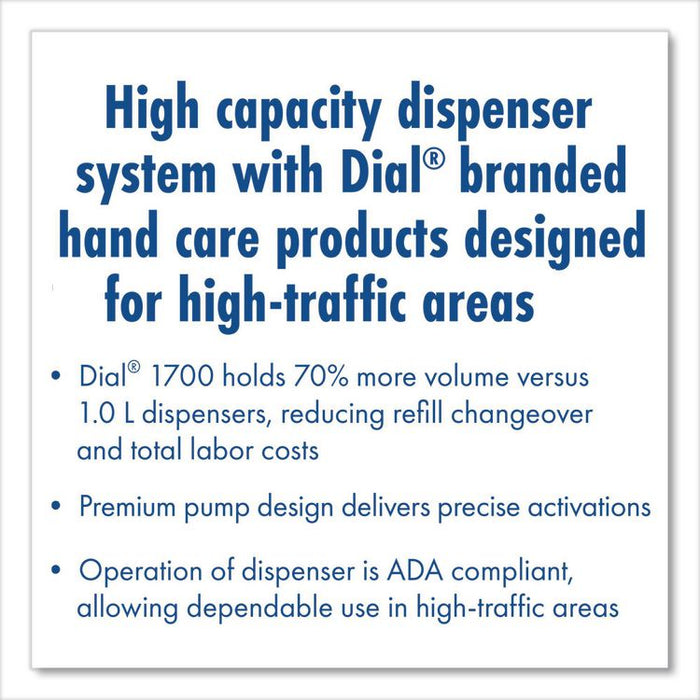 Dial 1700 Manual Dispenser, 1.7 L, 7.07 x 3.95 x 12.66, Smoke, 3/Carton