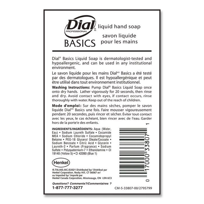 Basics MP Free Liquid Hand Soap Refill, Honeysuckle Scent, 3.78 L, 4/Carton