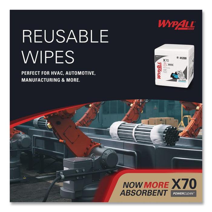 X70 Cloths, 1/4 Fold, 12.5 x 12, White, 76/Pack, 12 Packs/Carton