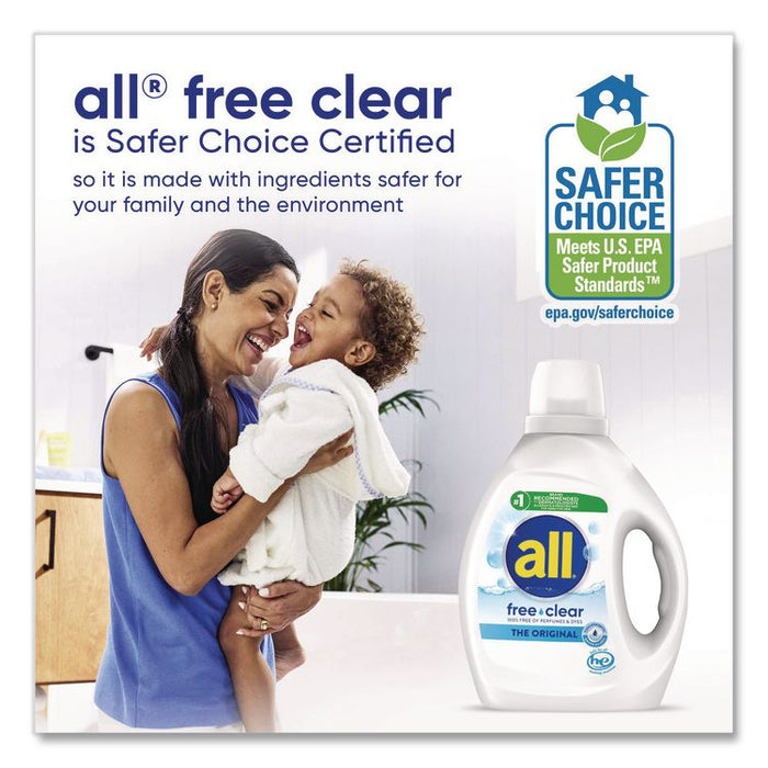 Ultra Free Clear HE Liquid Detergent, Unscented, 141 oz Bottle, 4/Carton