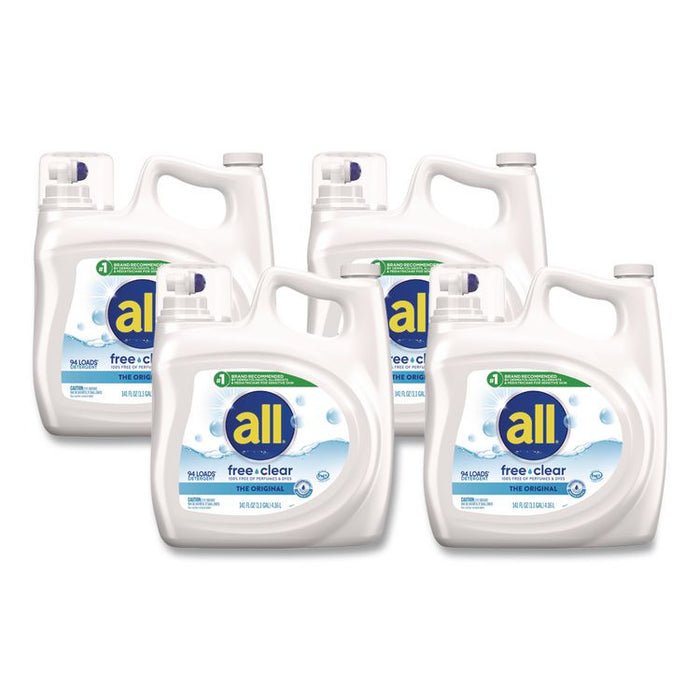 Ultra Free Clear HE Liquid Detergent, Unscented, 141 oz Bottle, 4/Carton
