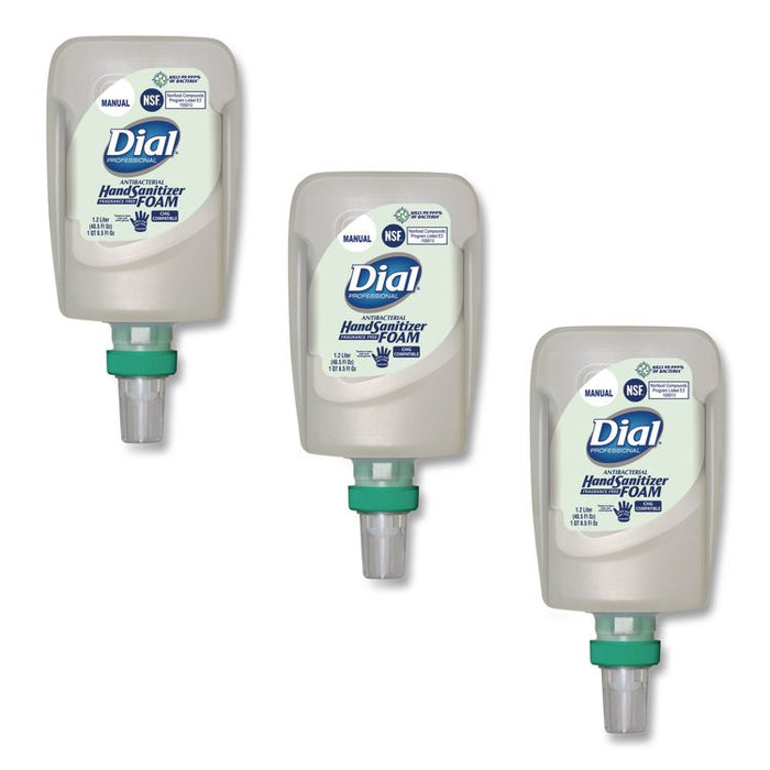Antibacterial Foaming Hand Sanitizer Refill for FIT Manual Dispenser, 1.2 L Bottle, Fragrance-Free, 3/Carton