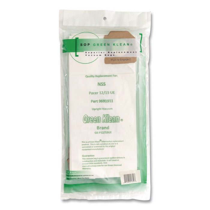 GK-P12/15UE Replacement Bag, 10 Bags/Pack, 10 Packs/Carton