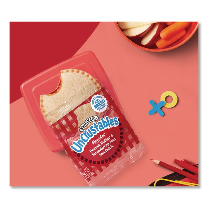 UNCRUSTABLES Peanut Butter and Strawberry Jam, 2 oz, 10/Box, 2 Boxes/Carton