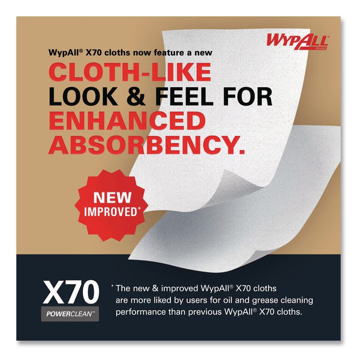 X70 Cloths, Jumbo Roll, Perforated, 12.4 x 12.2, White, 820 Towels/Roll