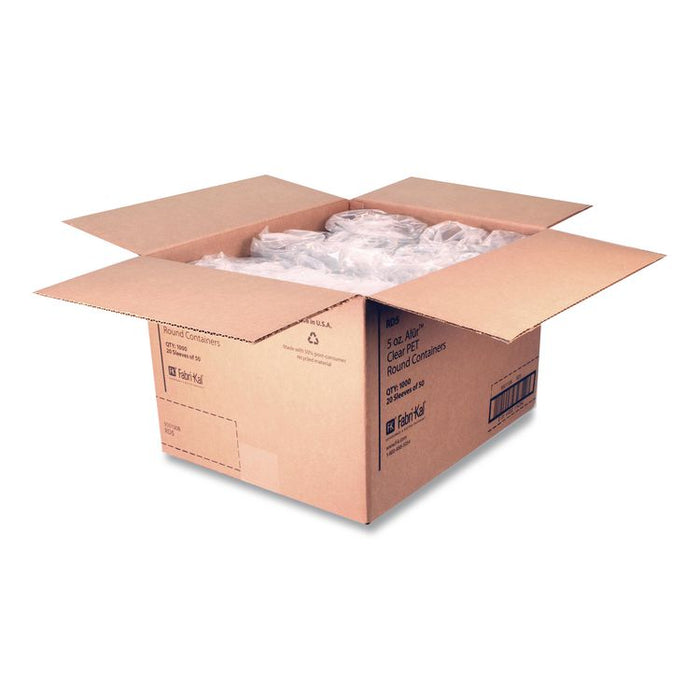 Recycleware Deli Containers, 5 oz, 3.6 x 2.6 x 1.8, Clear, Plastic, 1,000/Carton